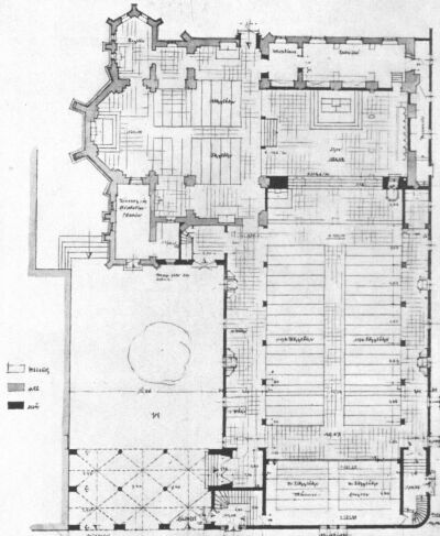 Grundriss der Pfarrkirche 1931 erstellt von Architekt Hans Rummel