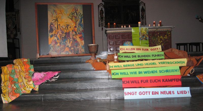 Altarraum WGT-Gottesdienst am 05.03.2010 in St.Josef