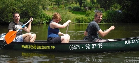 Kanu fahren auf der Lahn