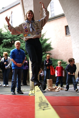 Balancieren auf der Slag-Line